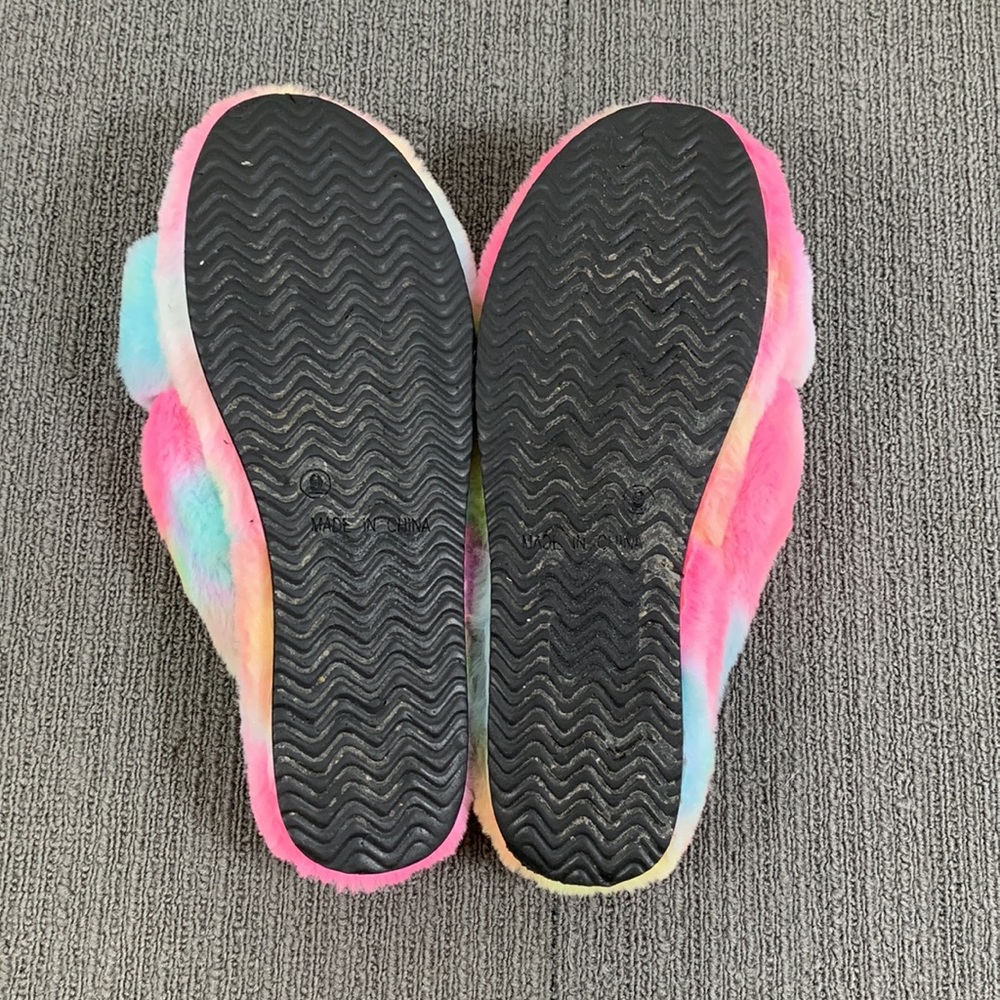 Mix No. 6 Platform Slipper Sandals Womens Size 9 Tie Dye Fuzzy Amatta Slides - Picture 12 of 13